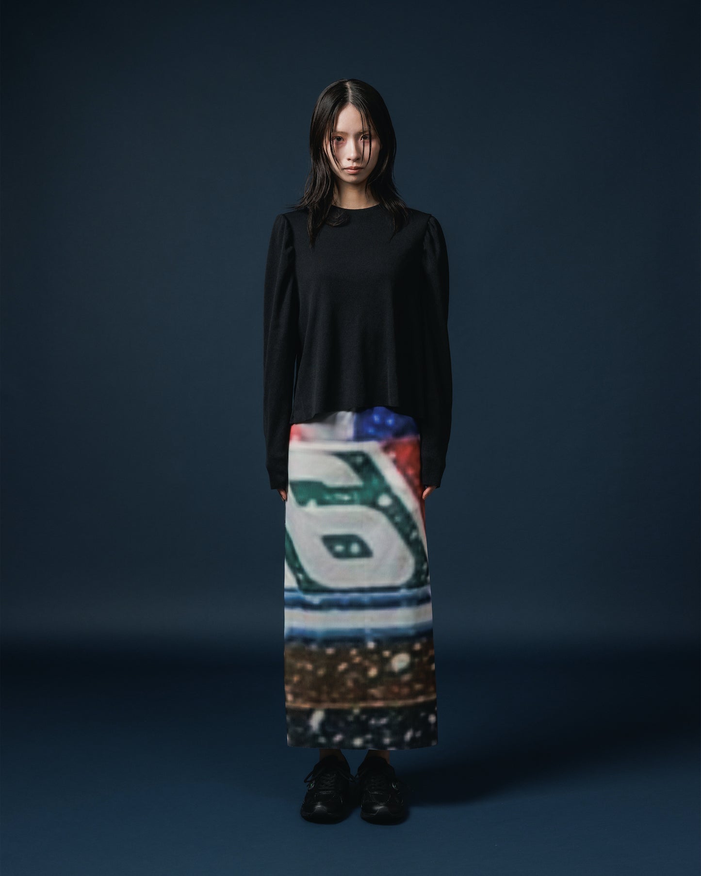 RIB PUFF SLEEVE C/S (BLACK)