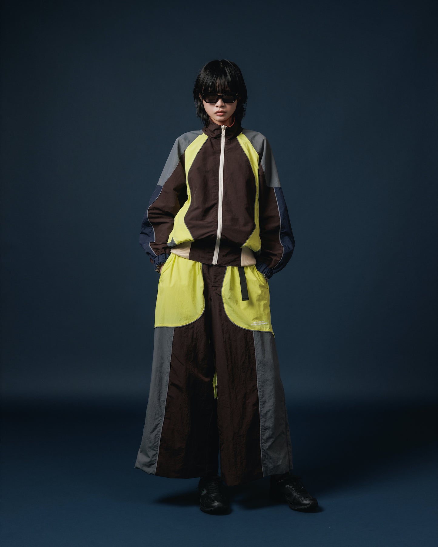 SWITCHING NYLON PANTS (BROWN x YELLOW)