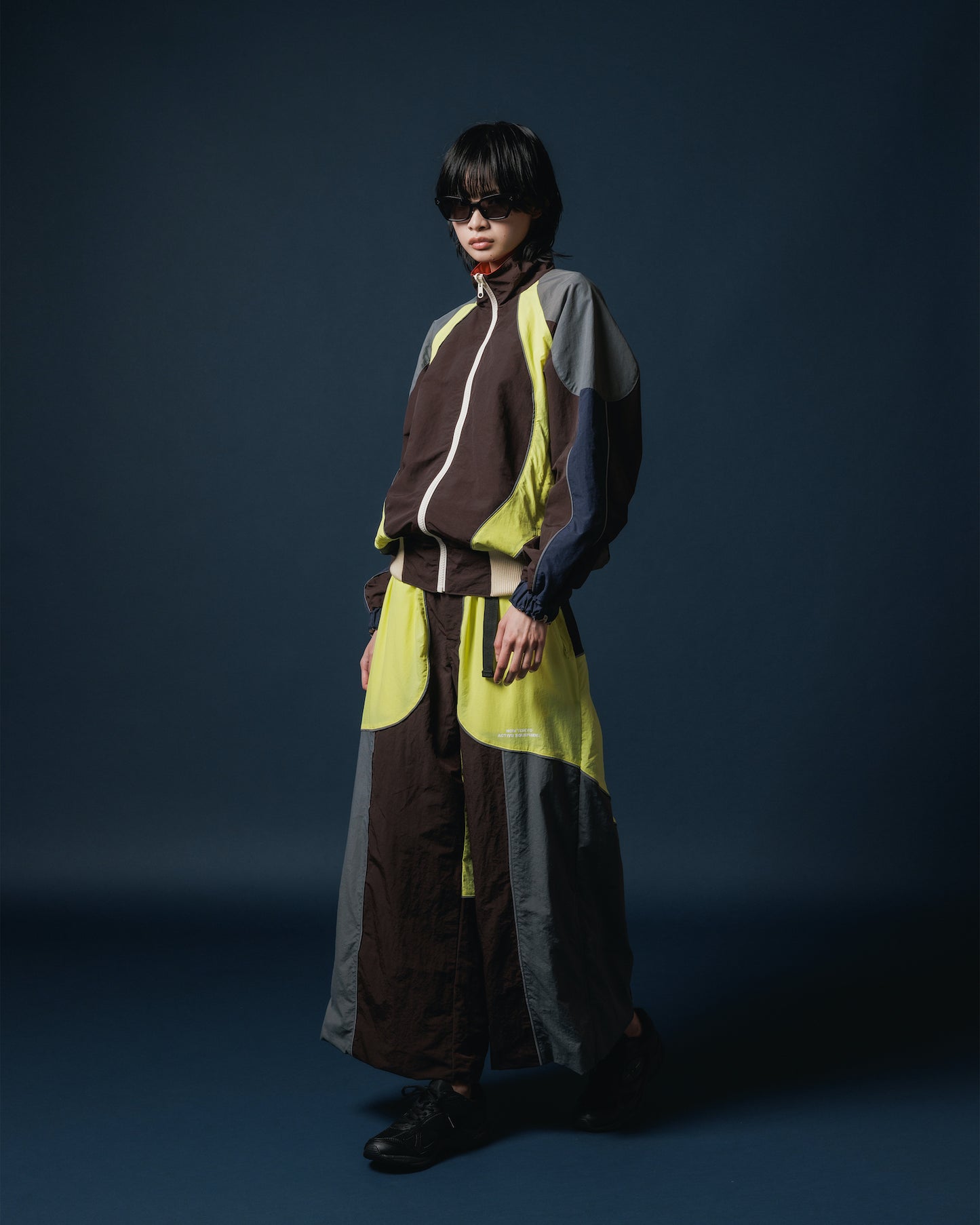 SWITCHING NYLON PANTS (BROWN x YELLOW)