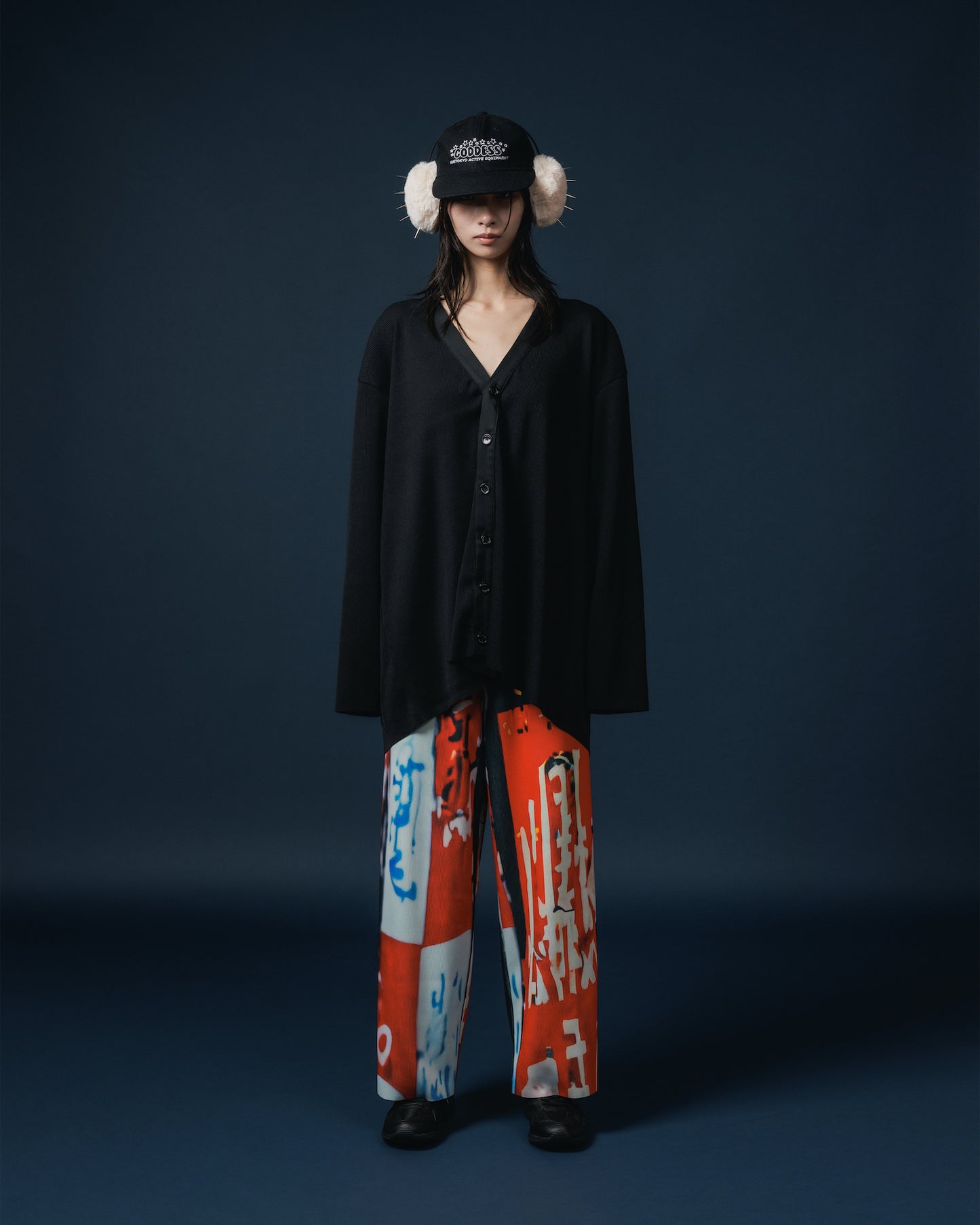 RIB BIG CARDIGAN (BLACK)