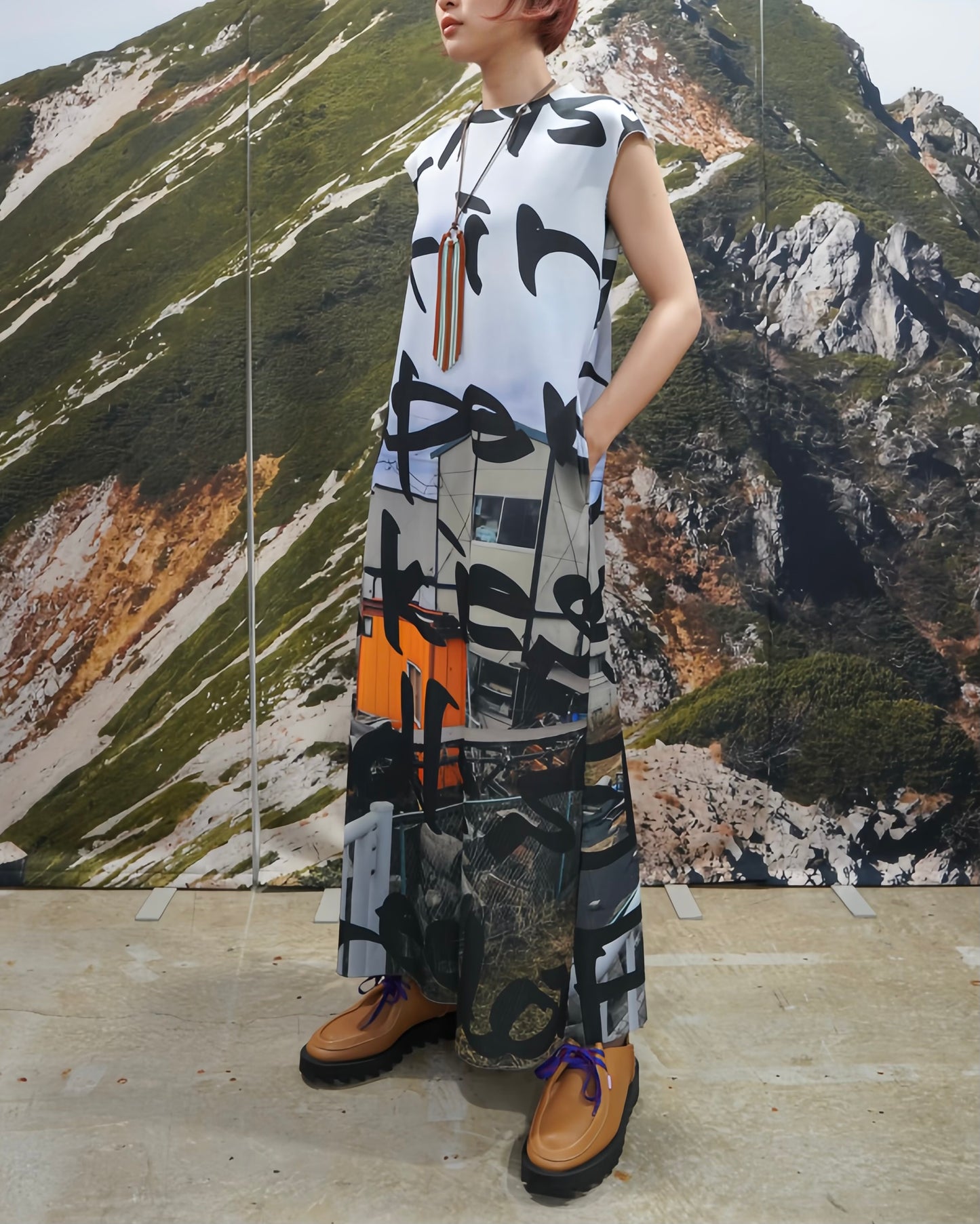 PRINT RIB NO SLEEVE ONE-PIECE (TAGGING)
