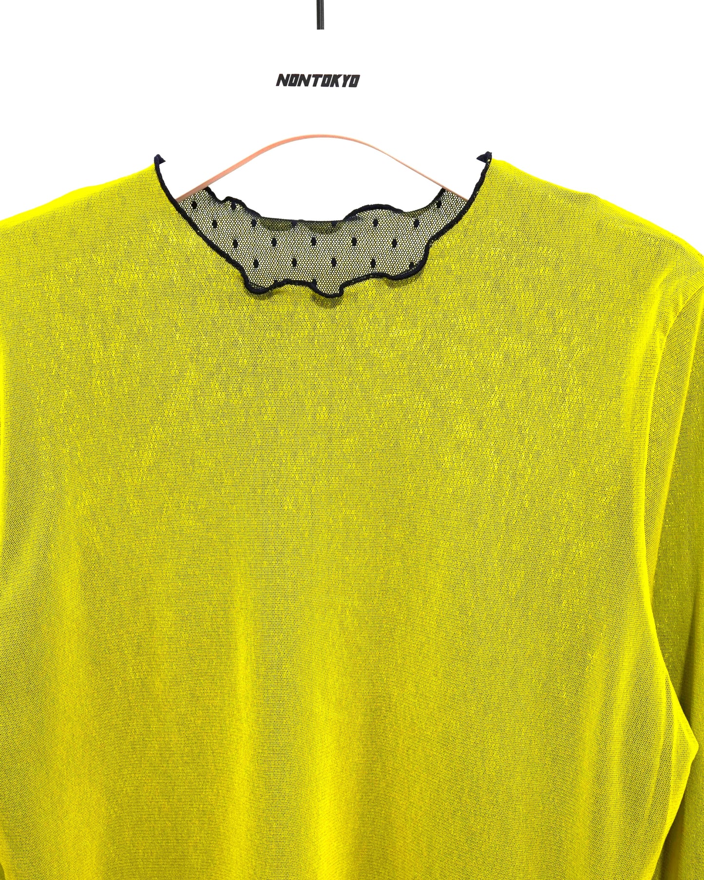 NON TOKYO / REVERSIBLE POWERNET C/S (NAVY×YELLOW) / <NON TOKYO> Reversible power net cut and sew (navy×yellow)