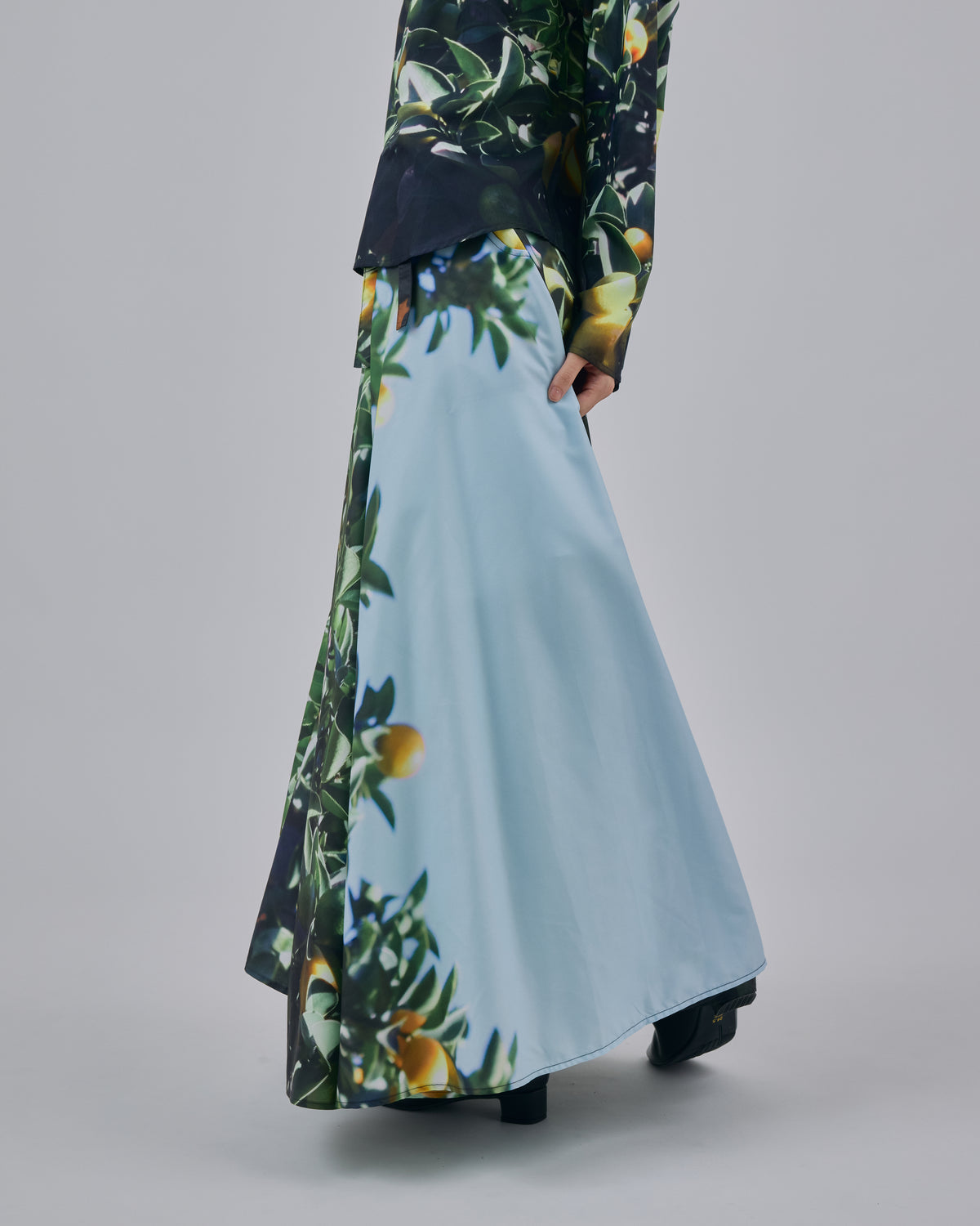 PRINT RIBBON SKIRT (LEMON)