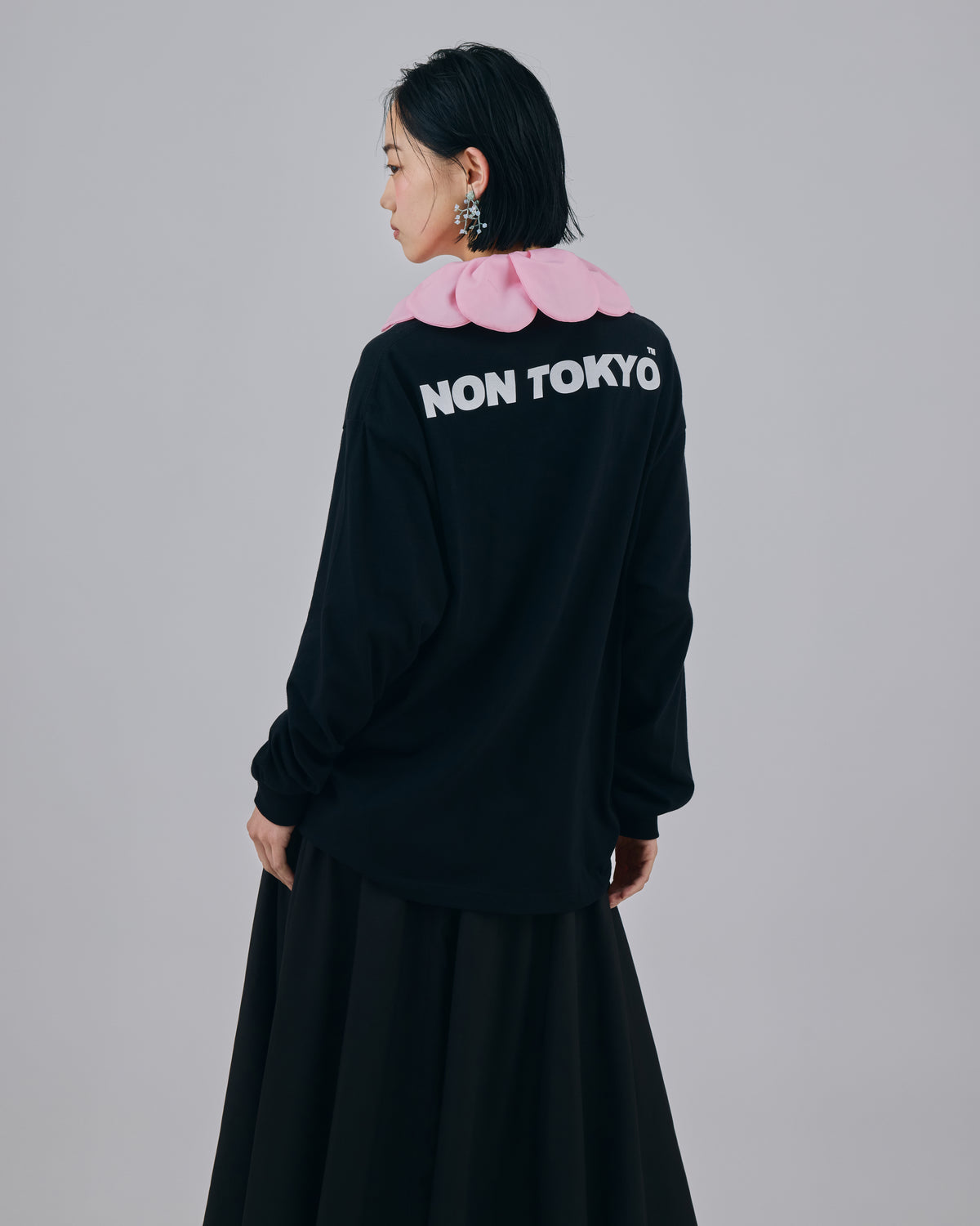 FROG PRINT L/S T-SHIRT(BLACK)