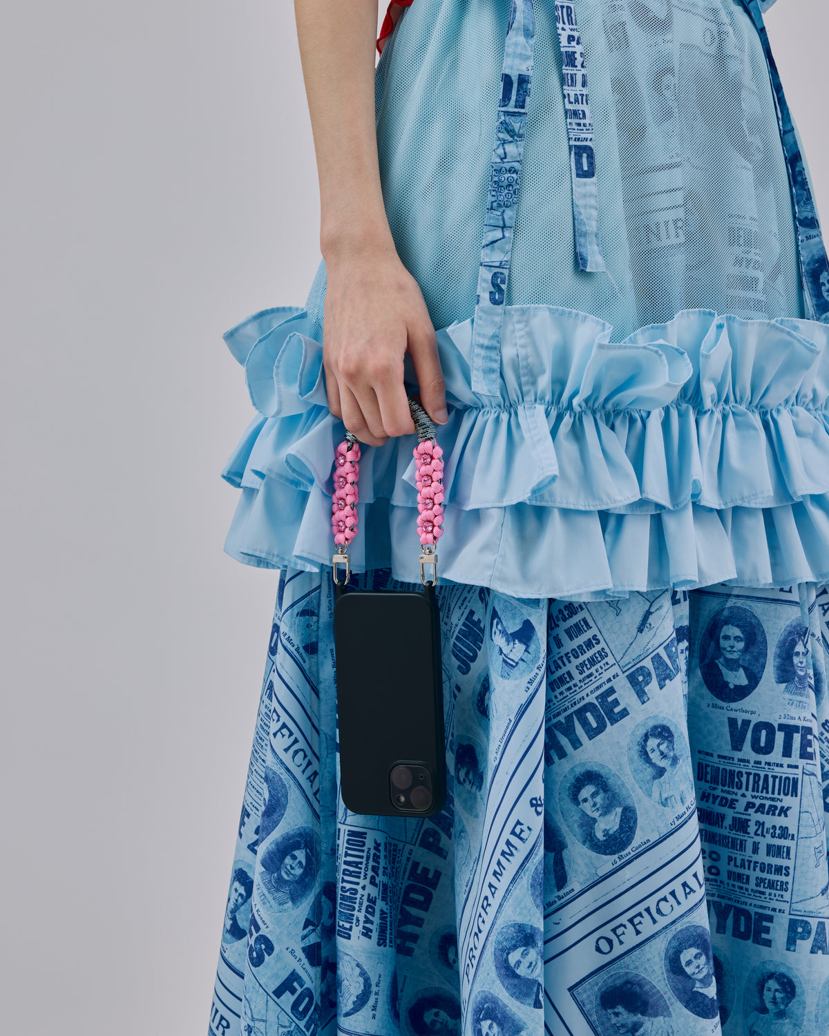 FRILL MESH MINI SKIRT (BLUE)