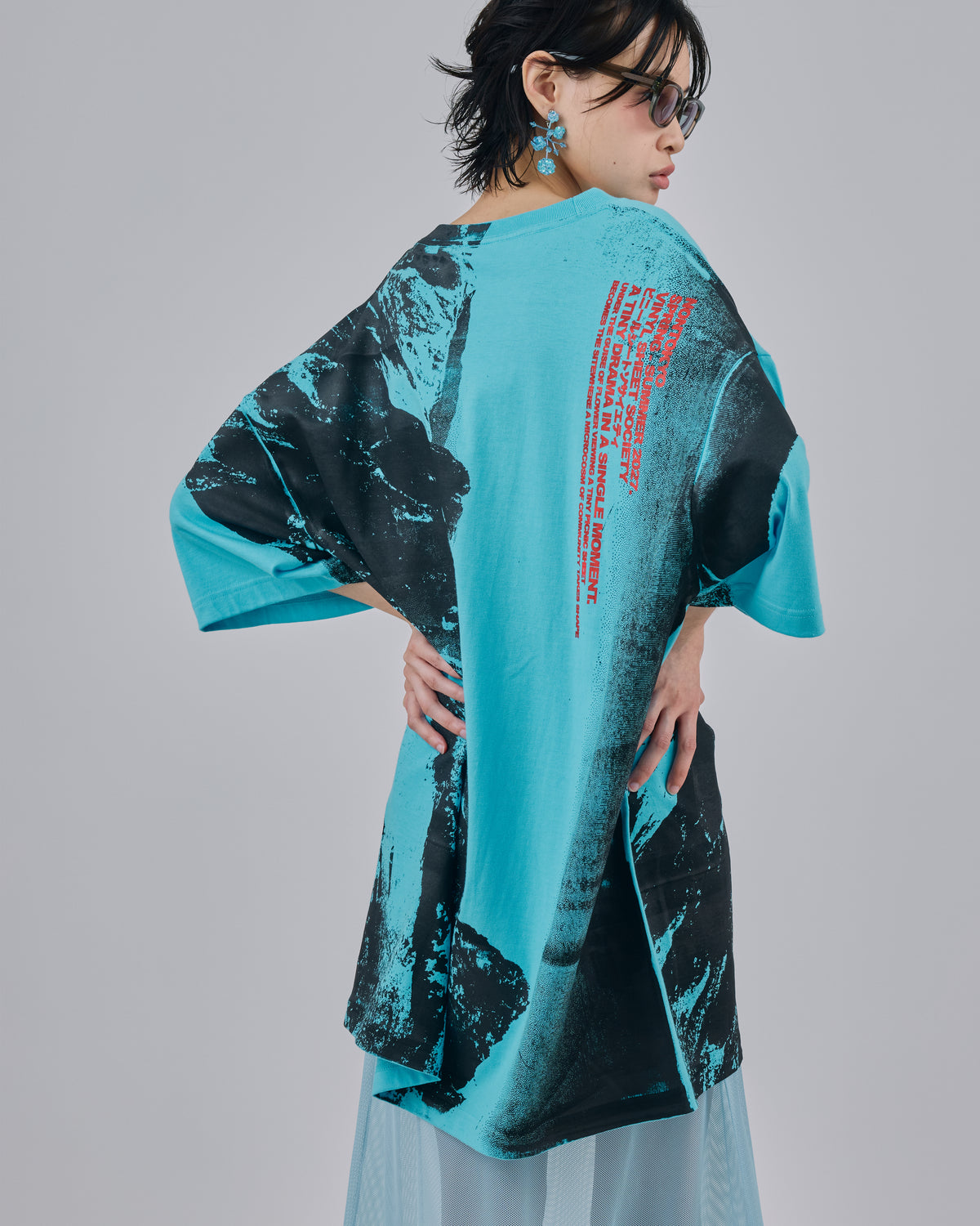 MOUNTAIN PRINT BIG T-SHIRT (BLUE)