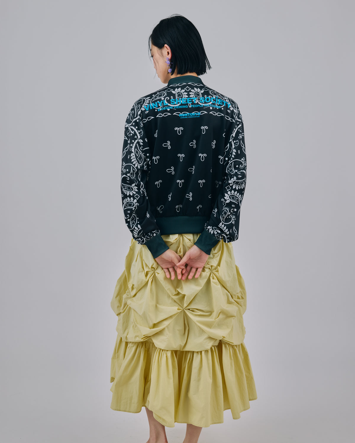 PRINT TRACK JACKET (BANDANNA BLACK)
