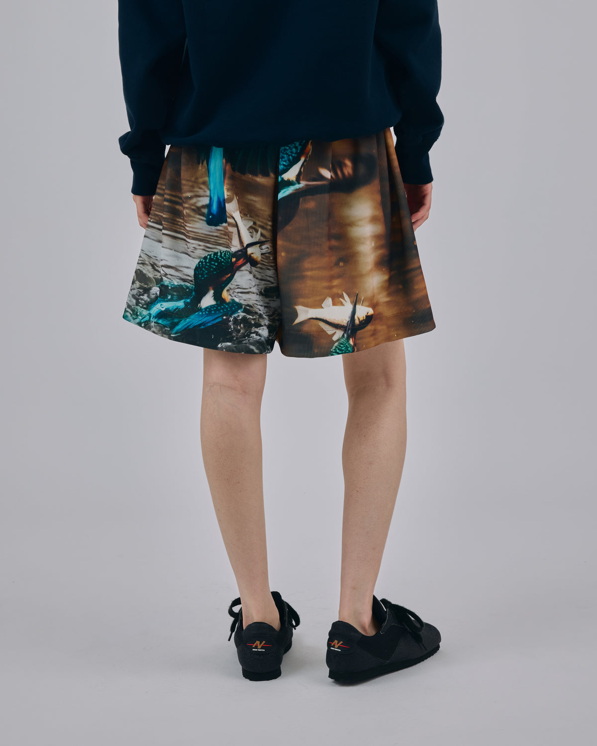 PRINT RIB WIDE SHORTS (BIRD)