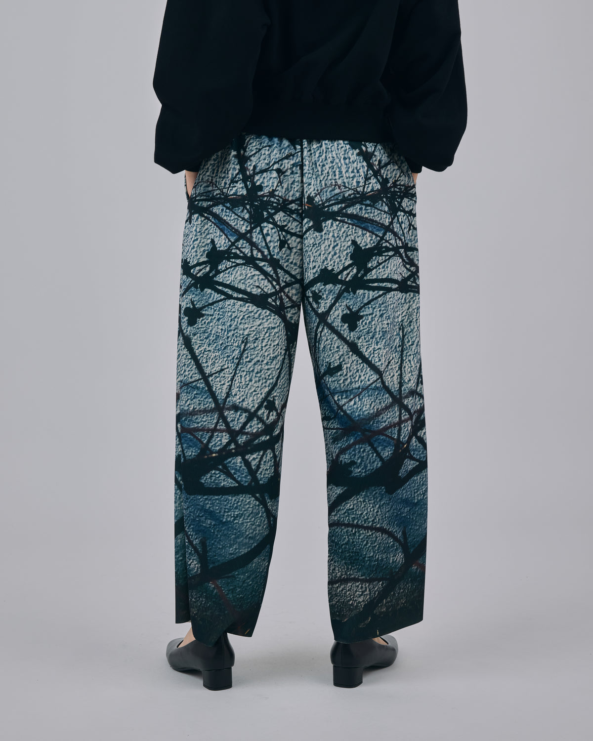 PRINT RIB WIDE PANTS (BRANCH)