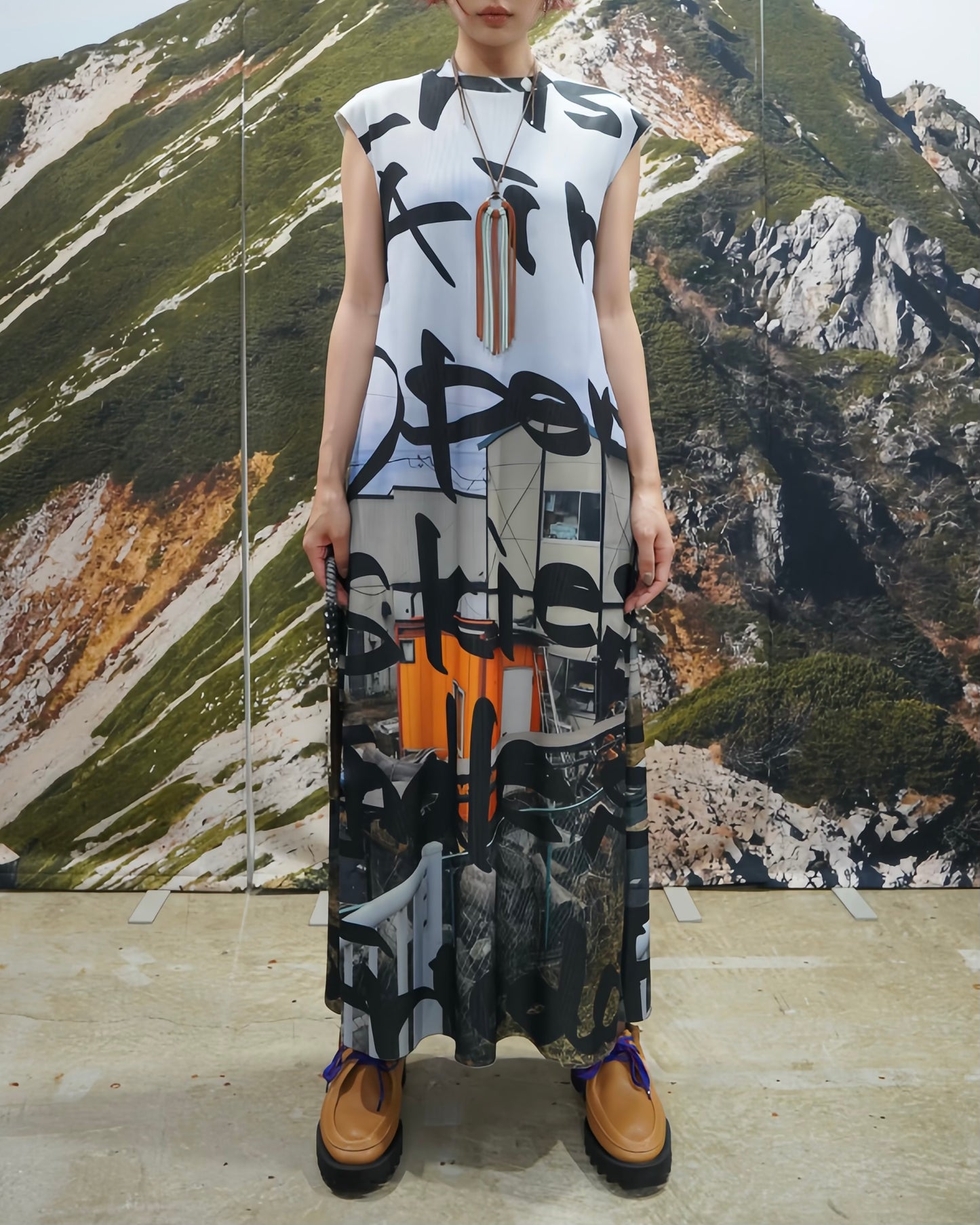 PRINT RIB NO SLEEVE ONE-PIECE (TAGGING)