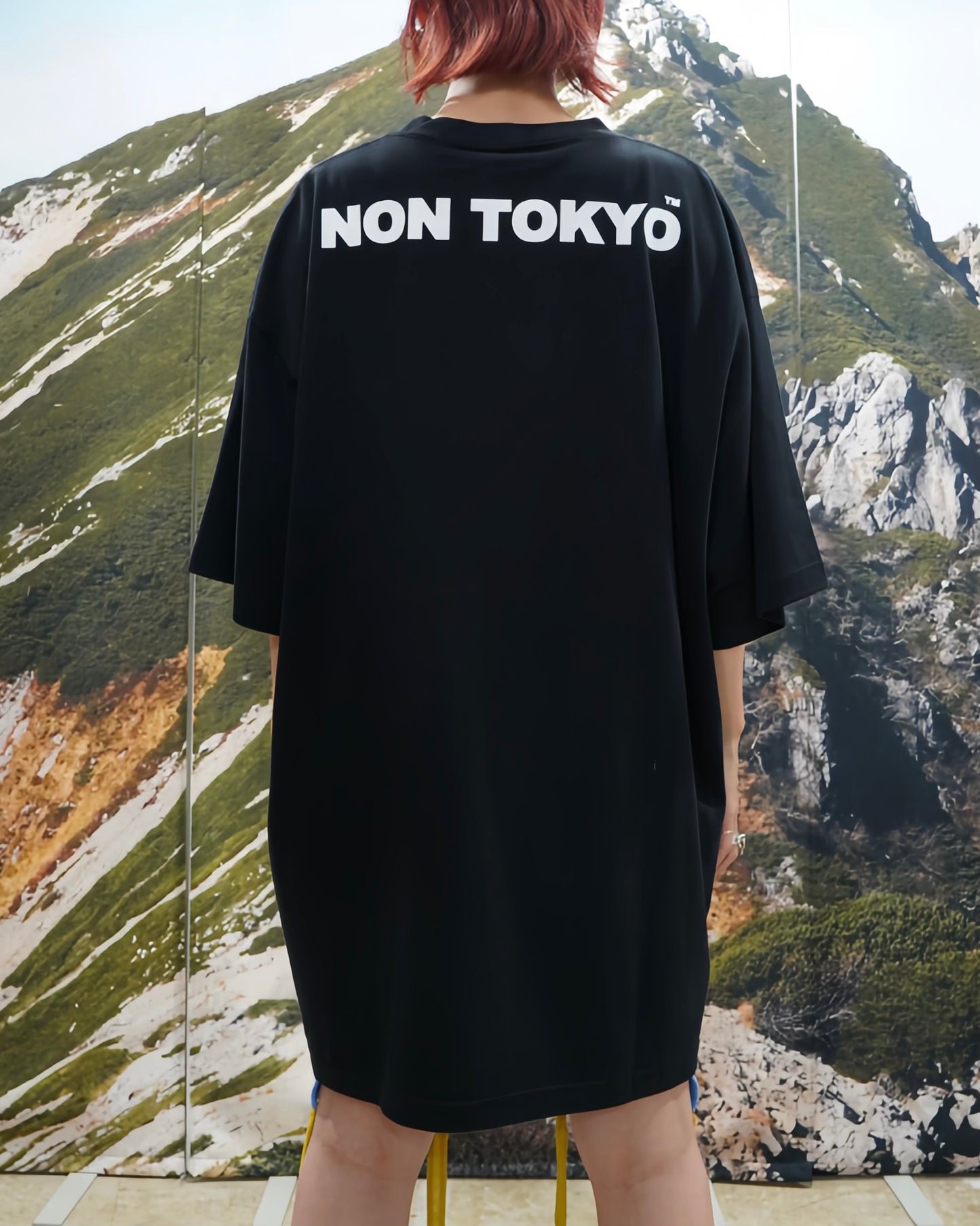 WAVE PRINT BIG T-SHIRT (BLACK)