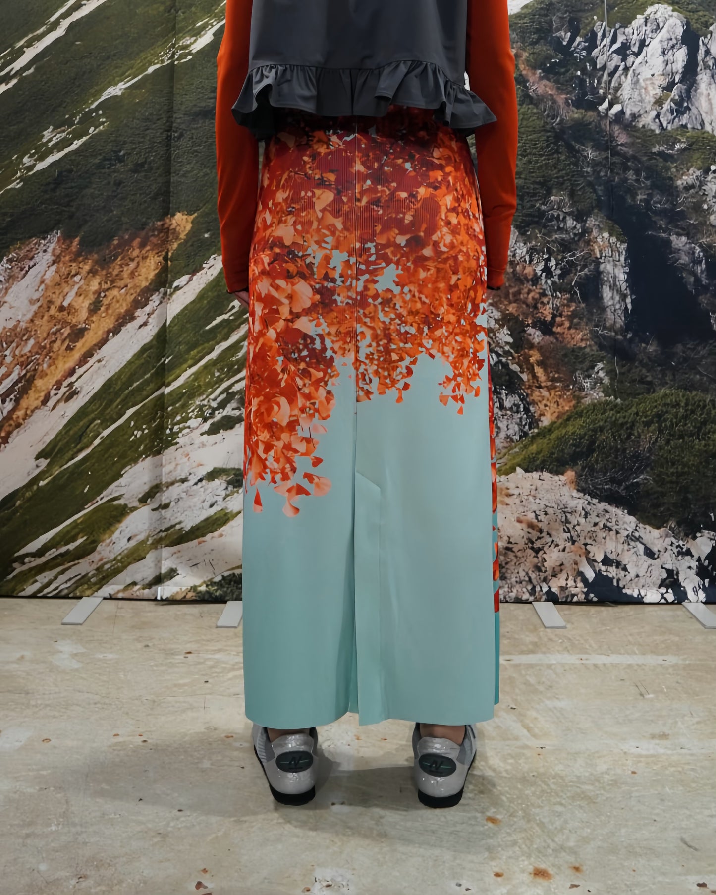 PRINT RIB SKIRT (GINKGO)