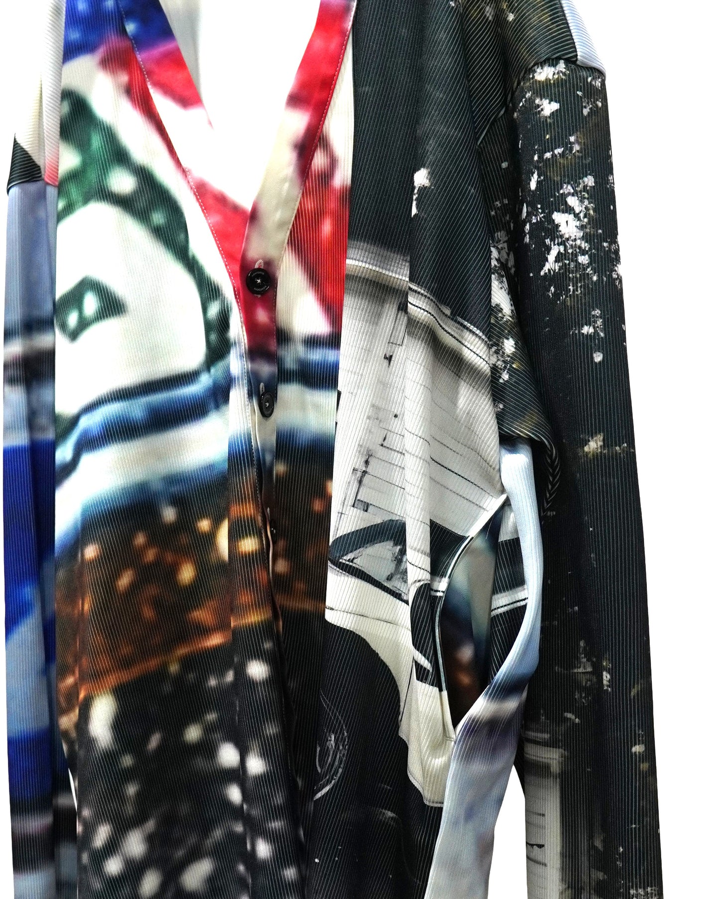 PRINT RIB BIG CARDIGAN (COLLAGE)