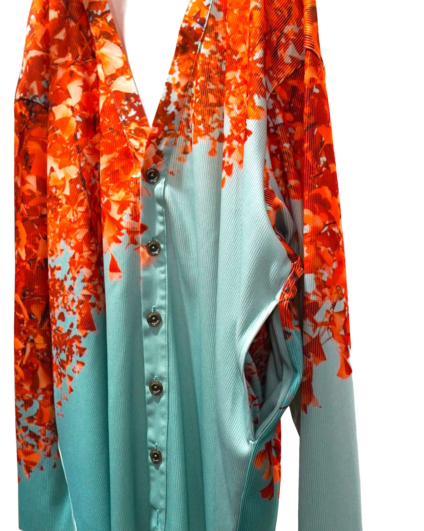PRINT RIB BIG CARDIGAN (GINKGO)