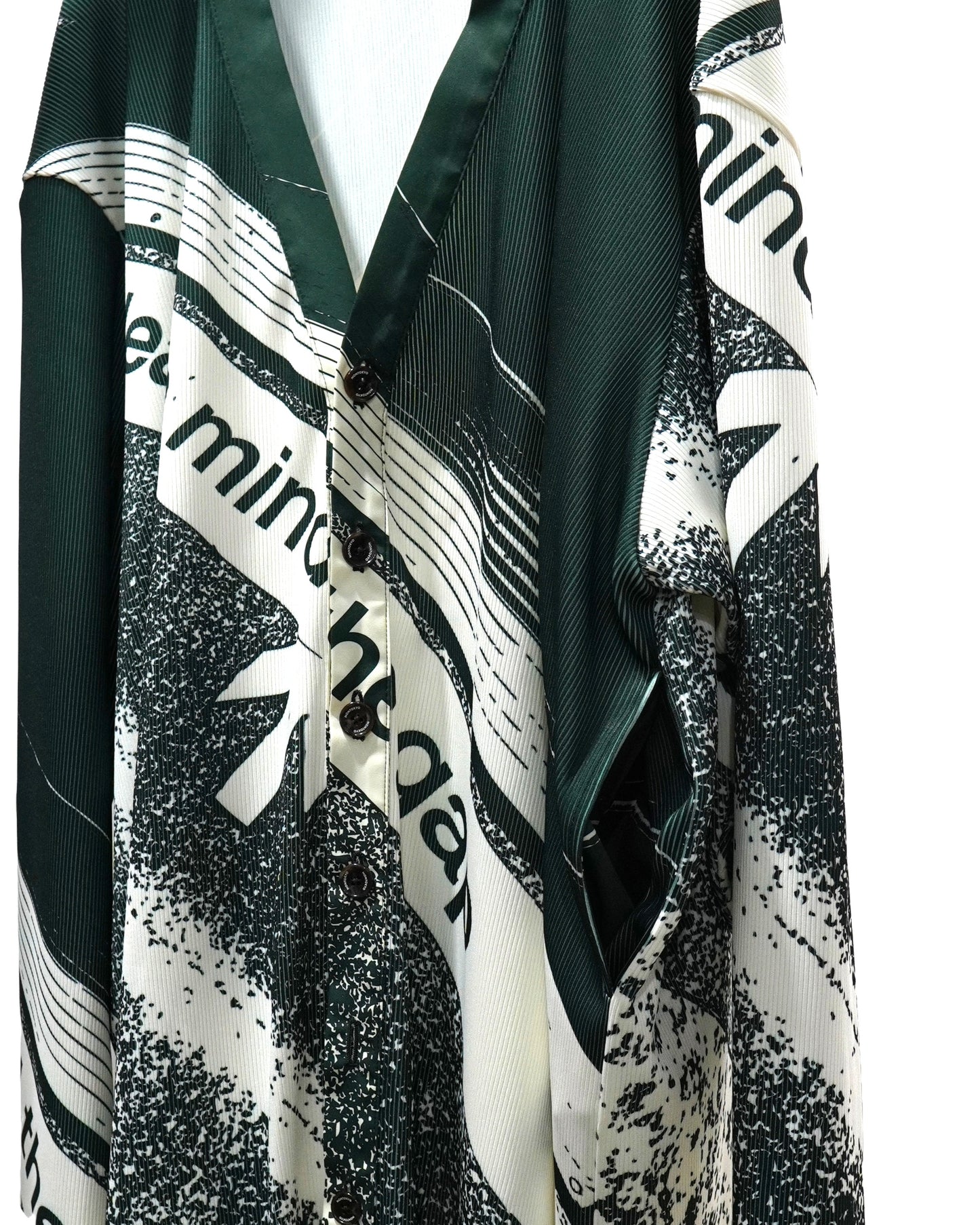 PRINT RIB BIG CARDIGAN (GREEN)