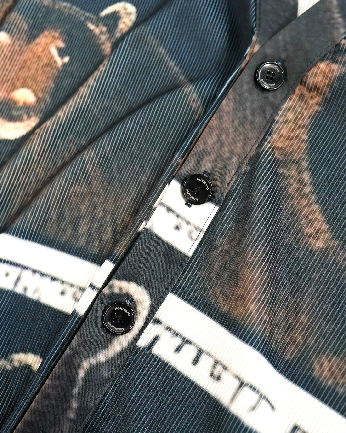 PRINT RIB BIG CARDIGAN (BEAR)