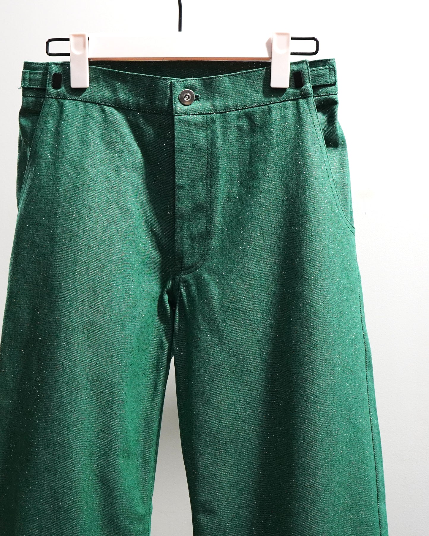 LAME DENIM PANTS (GREEN)