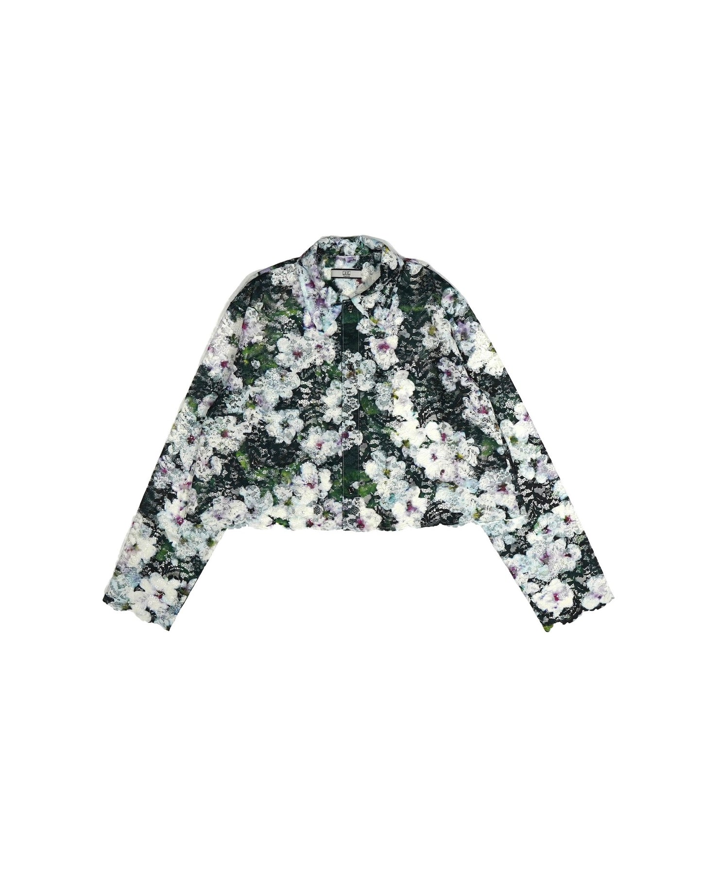 LACE LONG SLEEVE SHIRT & LACE SCARF (FLOWER)
