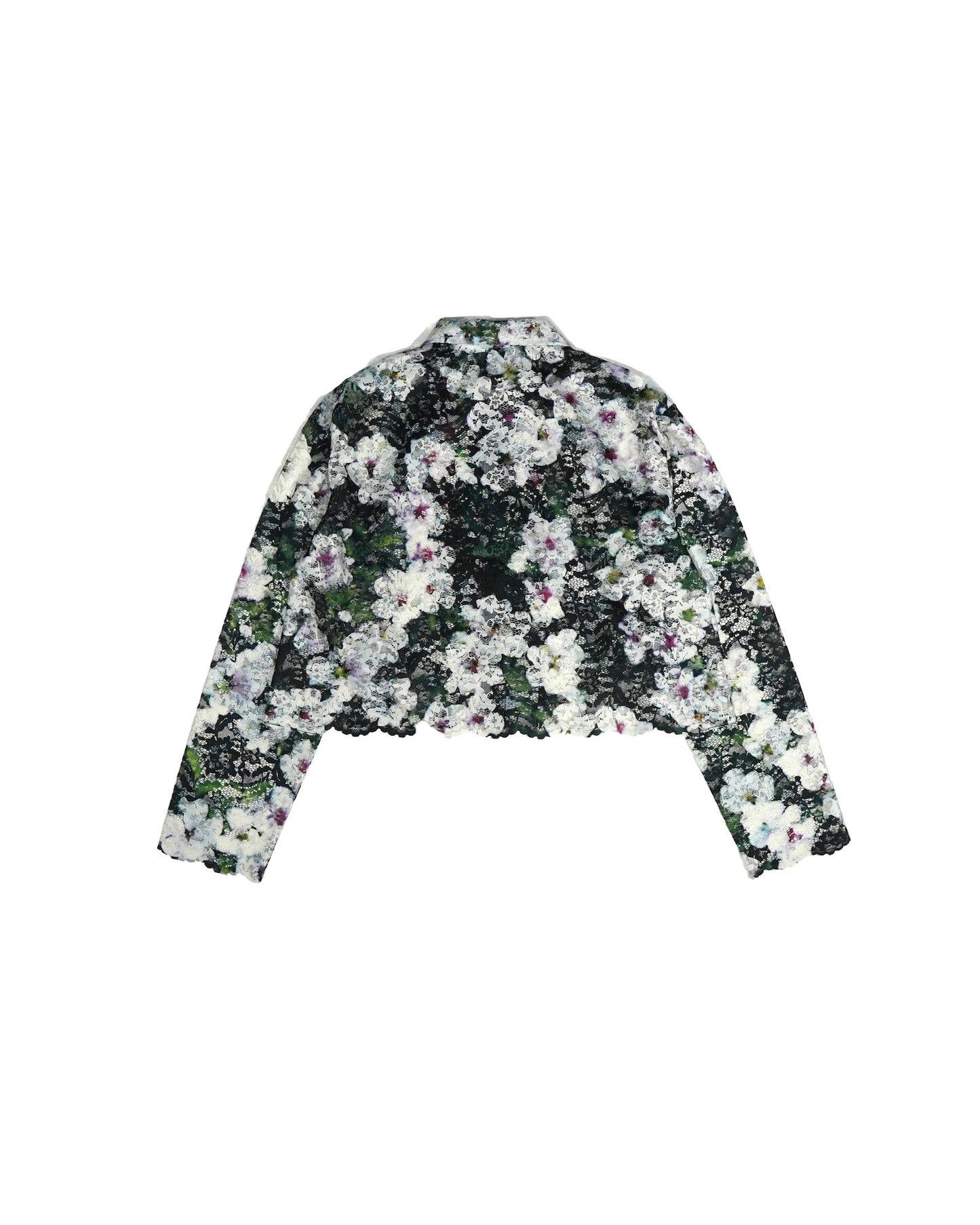LACE LONG SLEEVE SHIRT & LACE SCARF (FLOWER)
