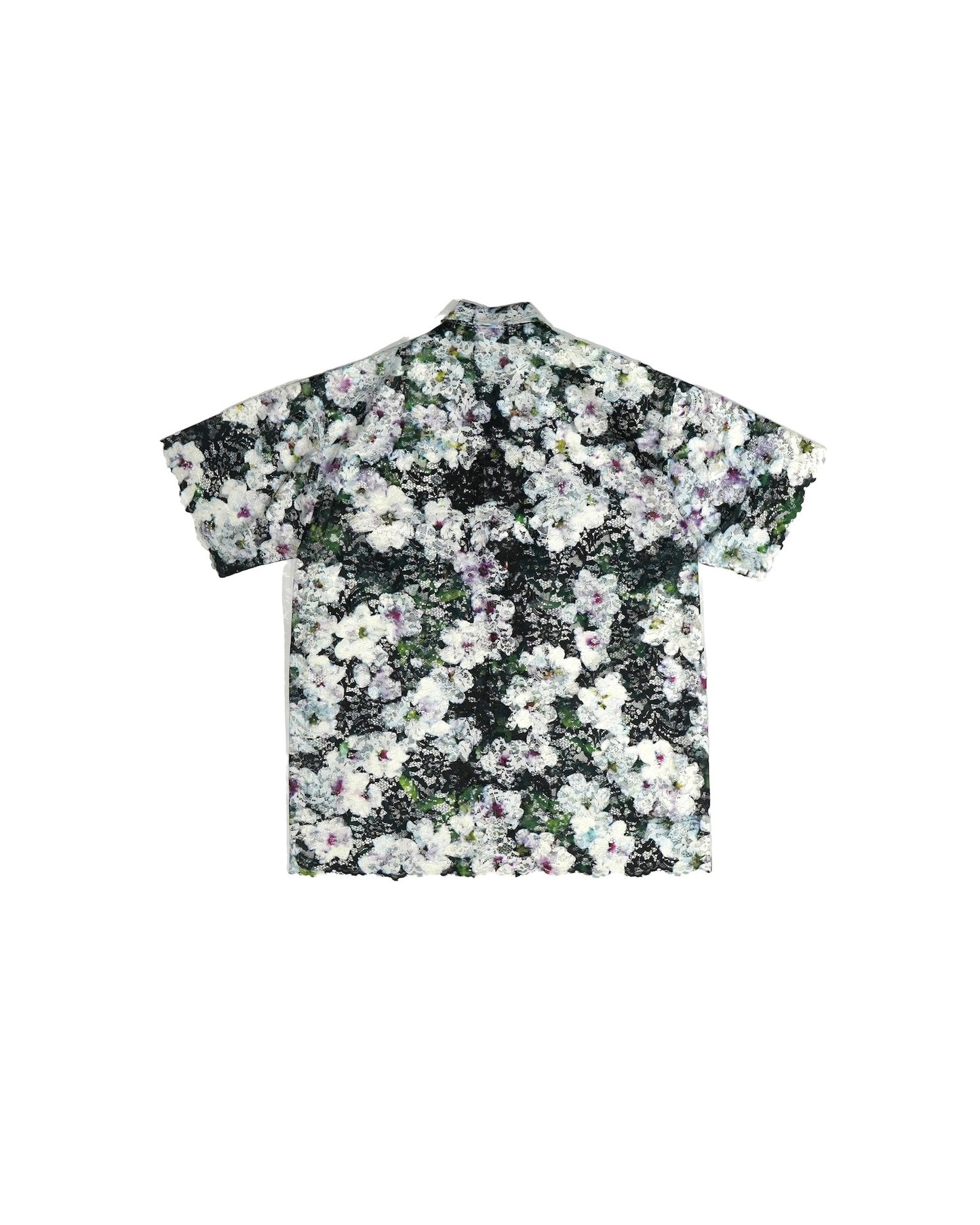LACE HALF SLEEVE SHIRT & LACE SCARF (FLOWER)