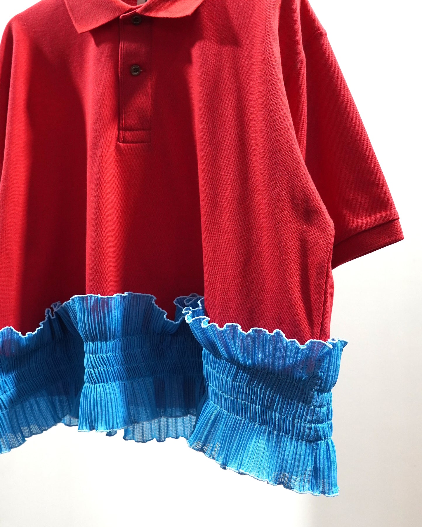 FRILL HEM POLO SHIRT (RED)