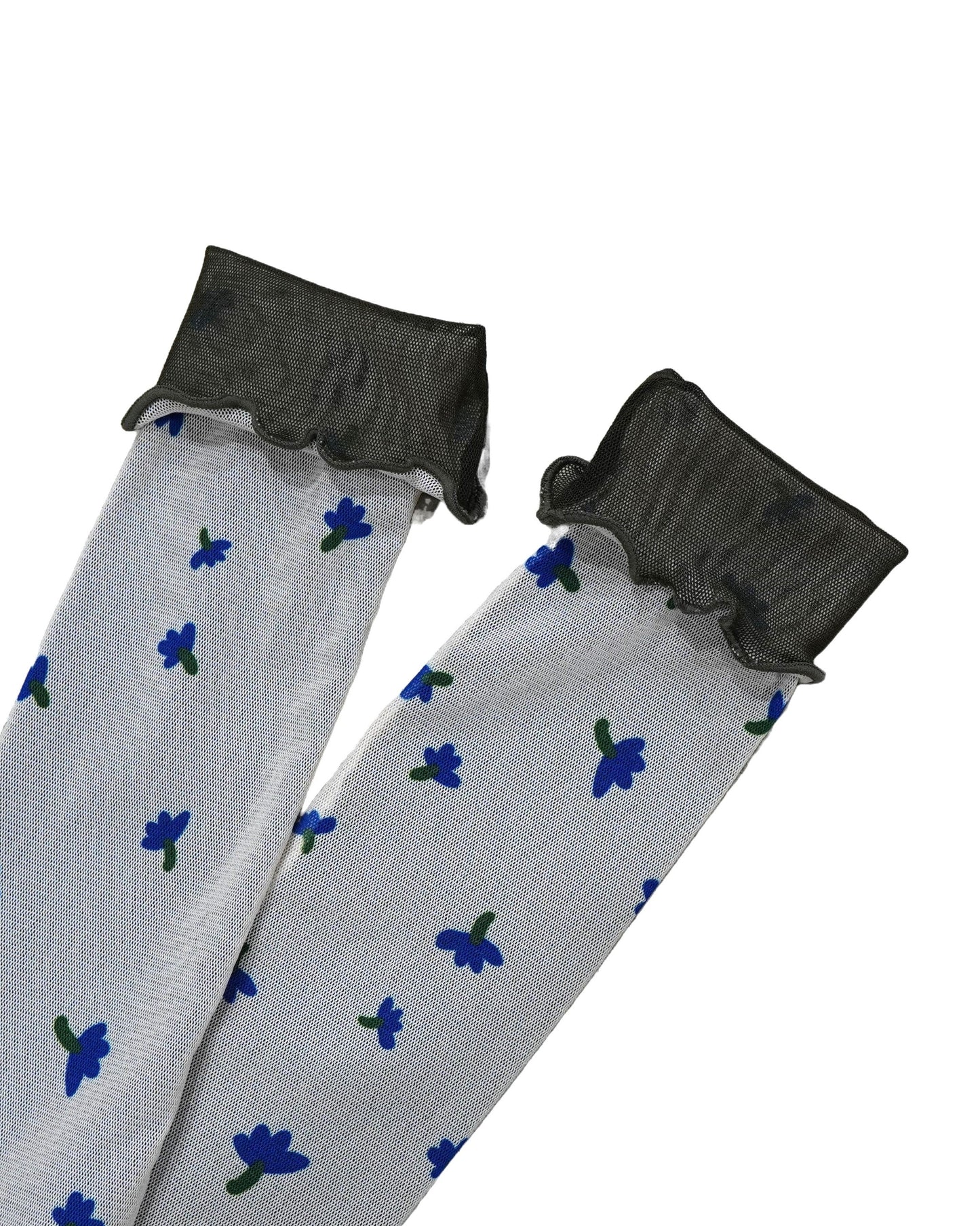 NON TOKYO / REVERSIBLE POWERNET SOX (SHORT / FLOWER×KHAKI) / <NON TOKYO> Reversible power net socks (short / flower×khaki)
