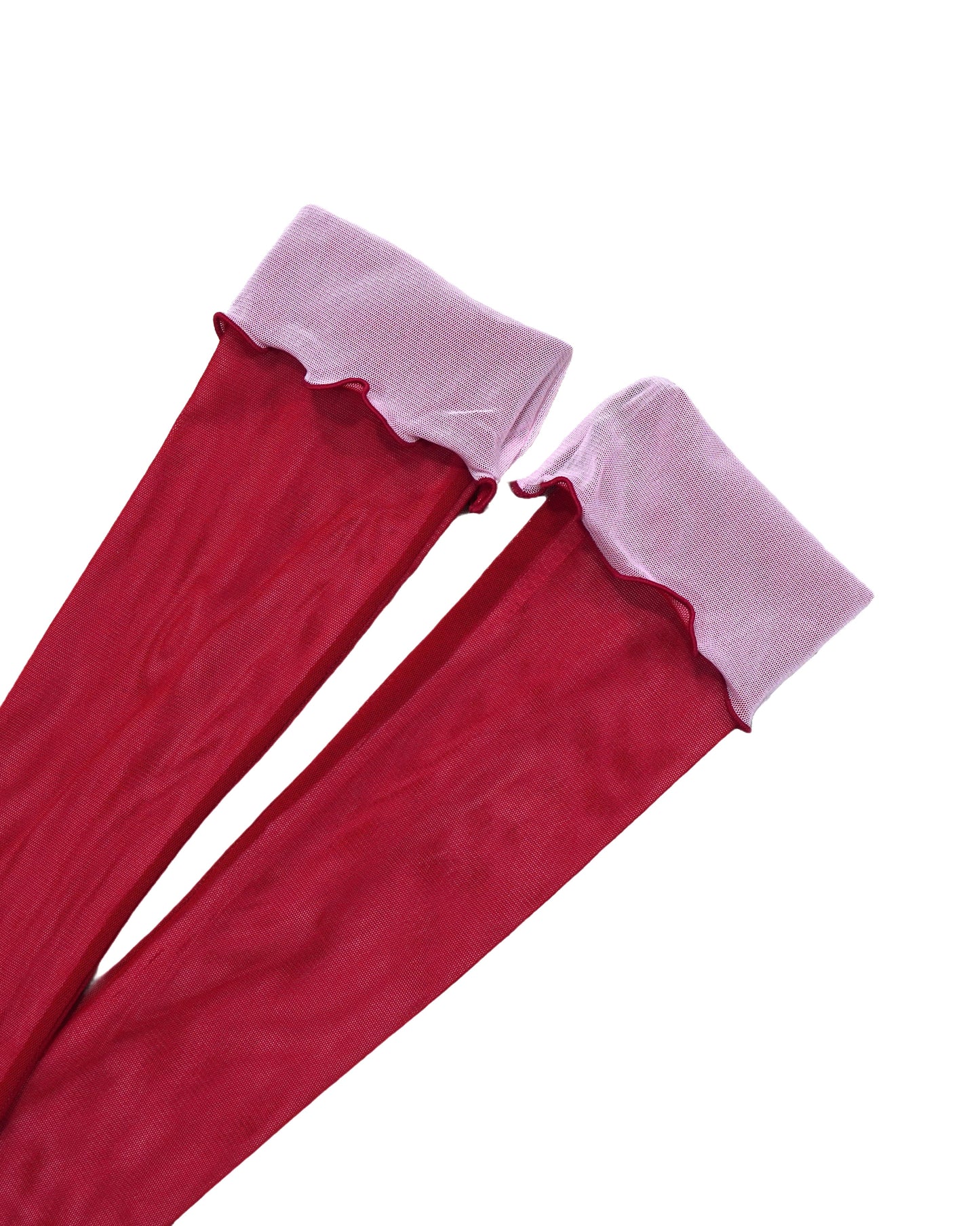 NON TOKYO / REVERSIBLE POWERNET LONG SOX (RED×PINK) / <NON TOKYO> Reversible power net long socks