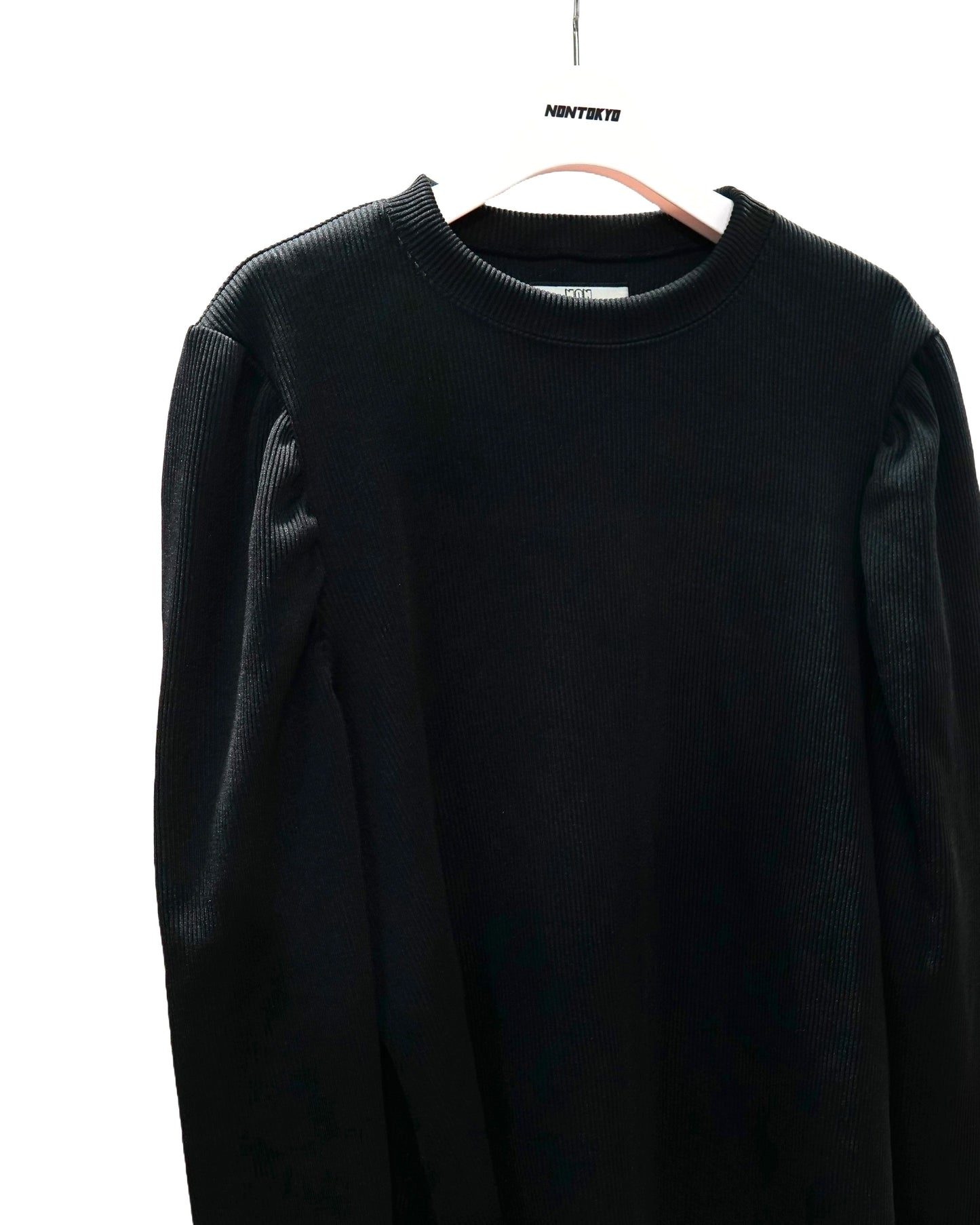 RIB PUFF SLEEVE C/S (BLACK)
