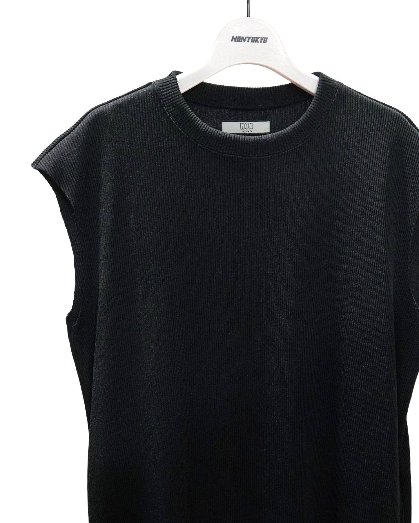 RIB NO SLEEVE ONE-PIECE (BLACK)
