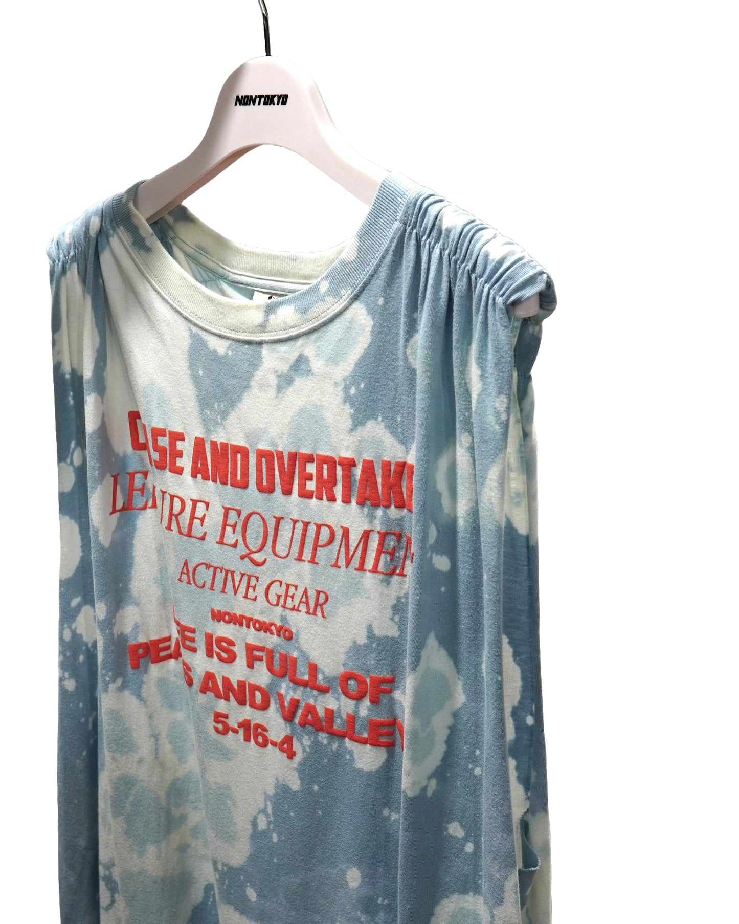 GATHER SHOULDER TIE-DYE ONE-PIECE (BLUE)