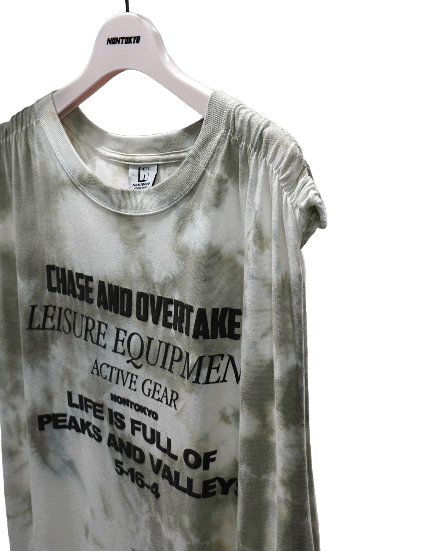 GATHER SHOULDER TIE-DYE ONE-PIECE (WHITE)