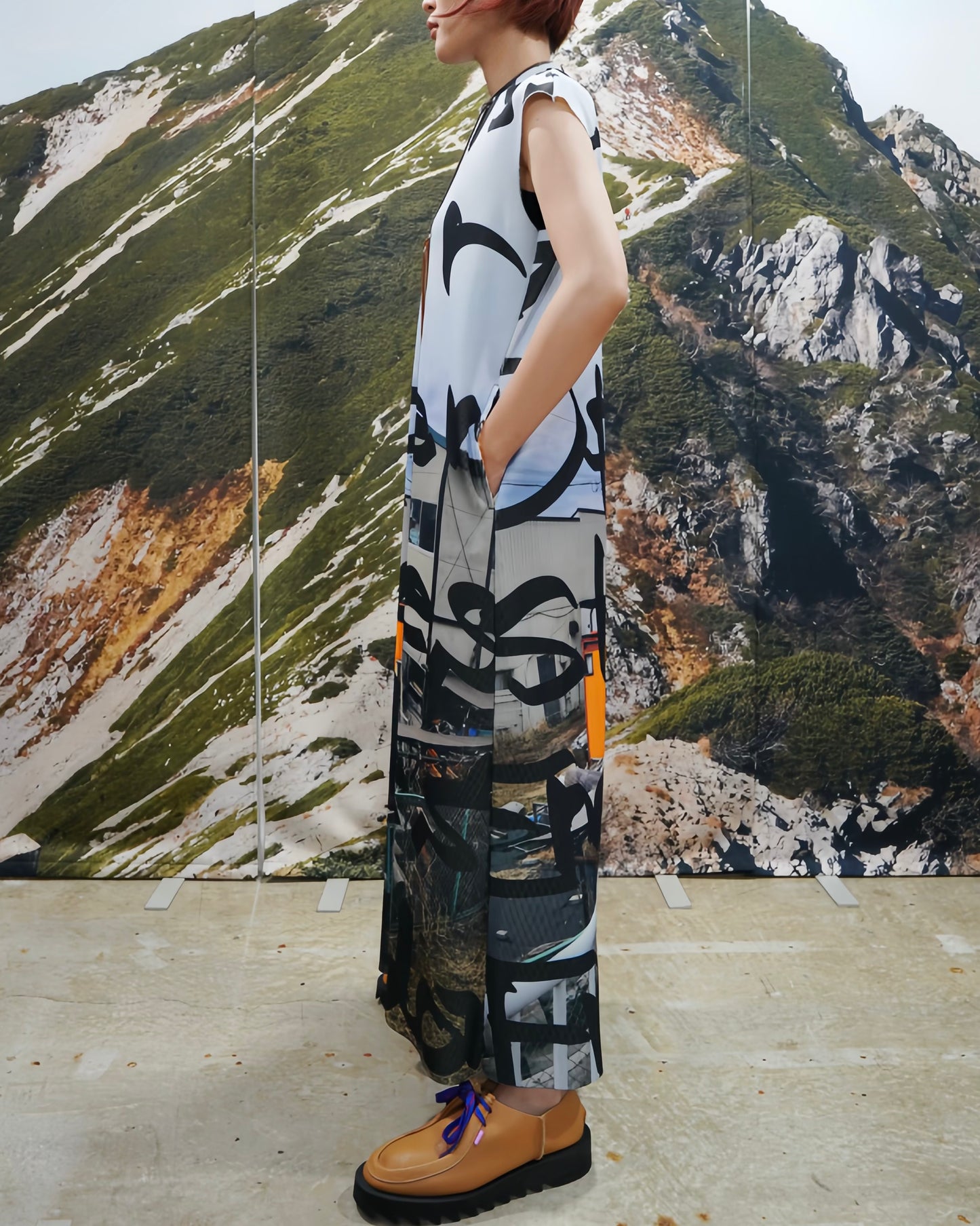 PRINT RIB NO SLEEVE ONE-PIECE (TAGGING)