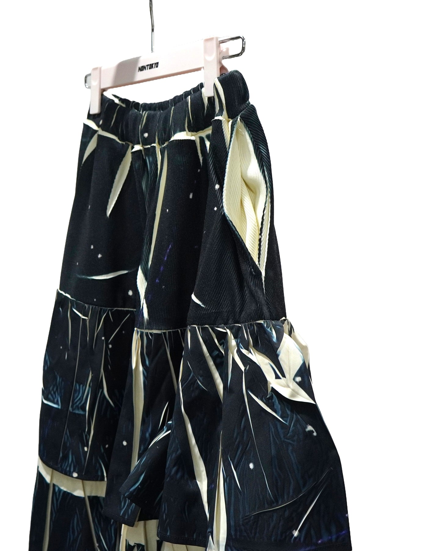 DIRECT PRINT RIB GATHER LONG SKIRT (STARRY SKY)