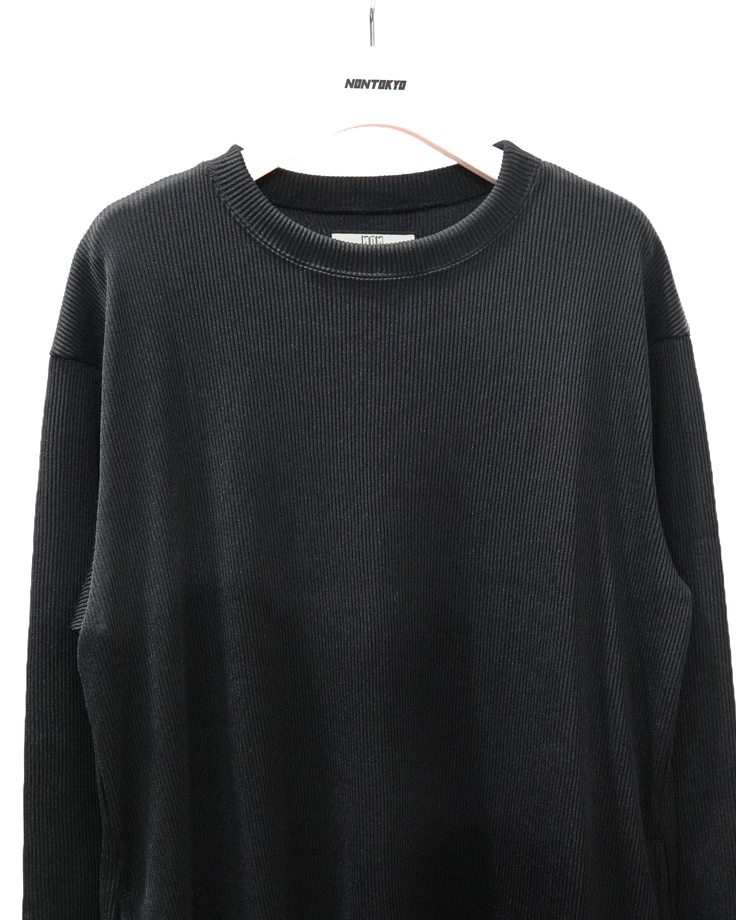 RIB L/S ONE-PIECE (BLACK)