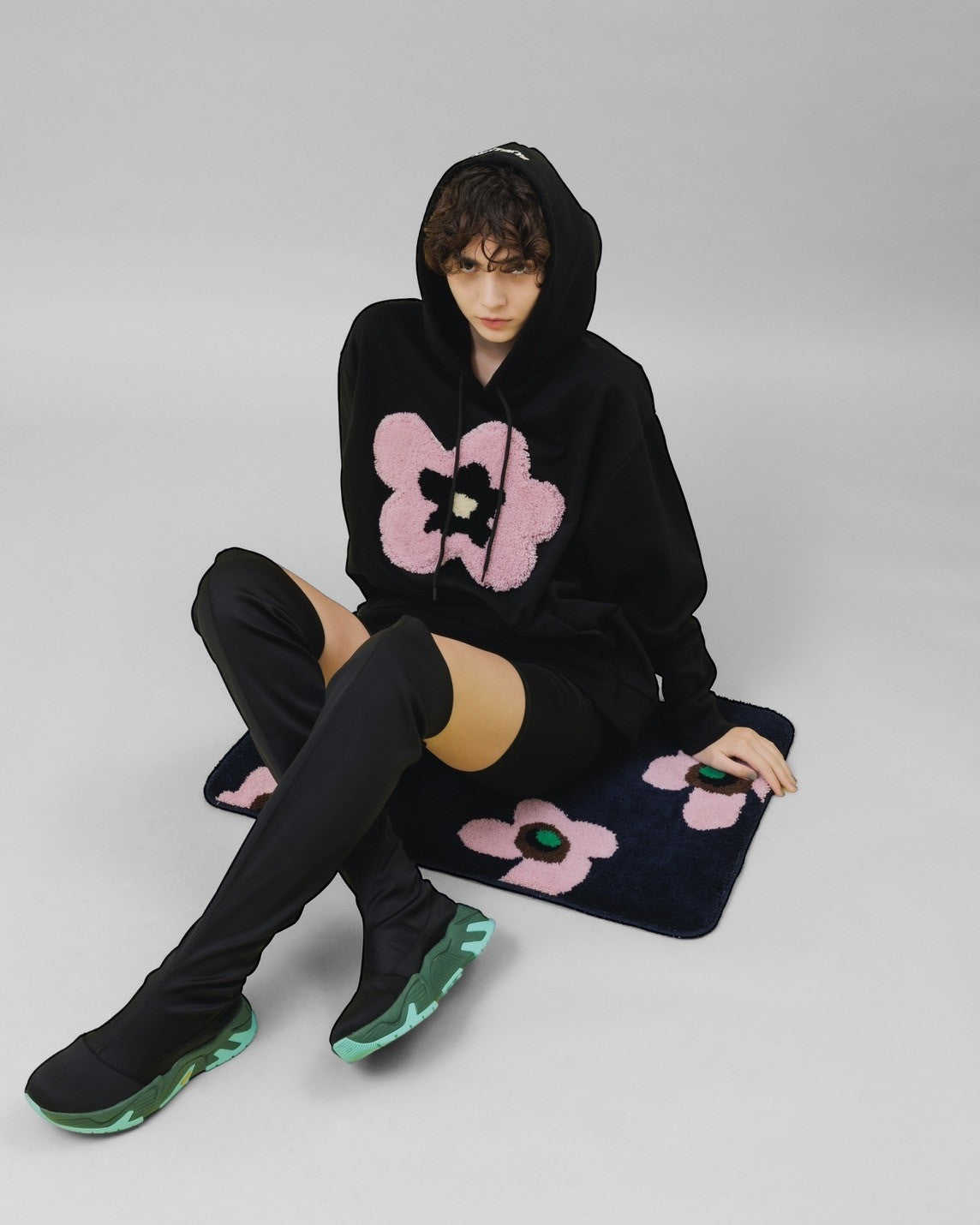ORIGINAL RUG 【FLOWER】 (NAVY)