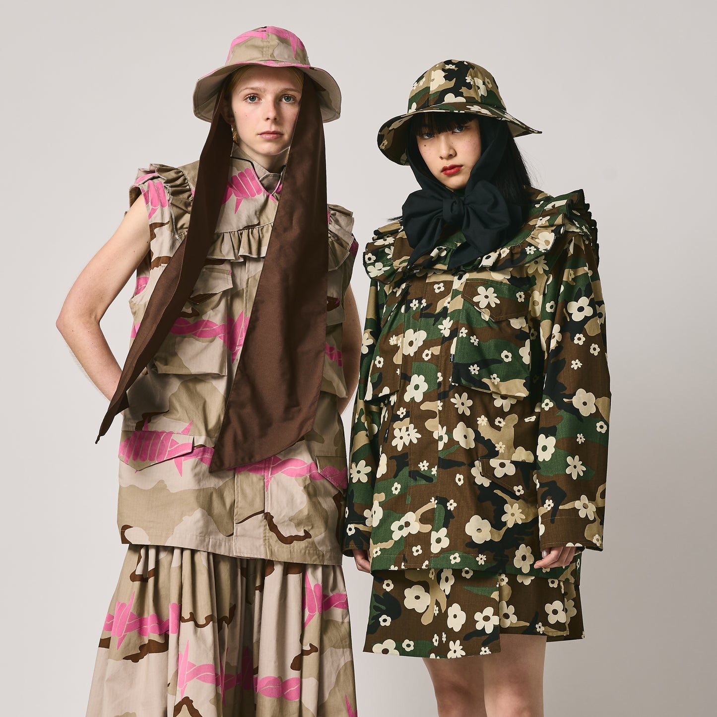 NON TOKYO / CAMO ROBBON HAT (BEIGE CAMO) / 〈ノントーキョー〉カモリボンハット (ベージュカモ)