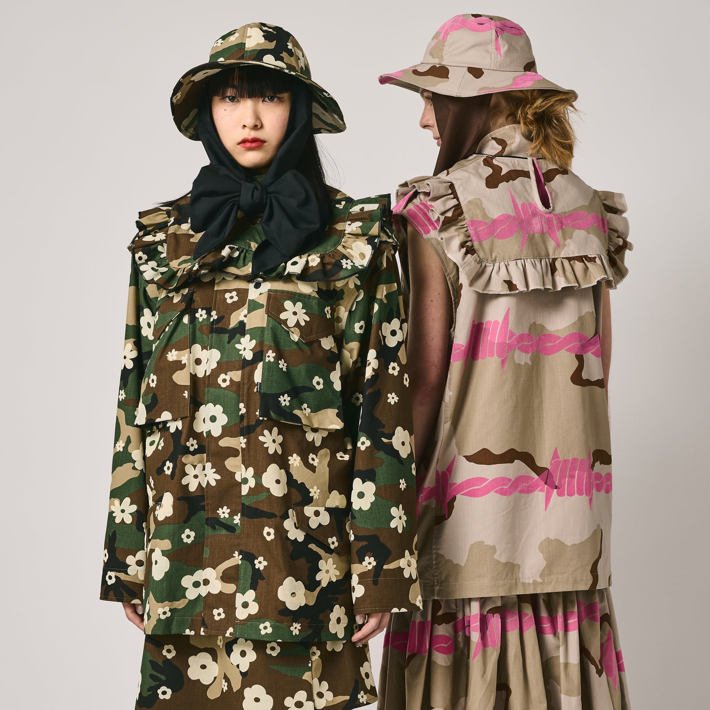 NON TOKYO / CAMO ROBBON HAT (BEIGE CAMO) / <NON TOKYO> Camo ribbon hat (beige camo)