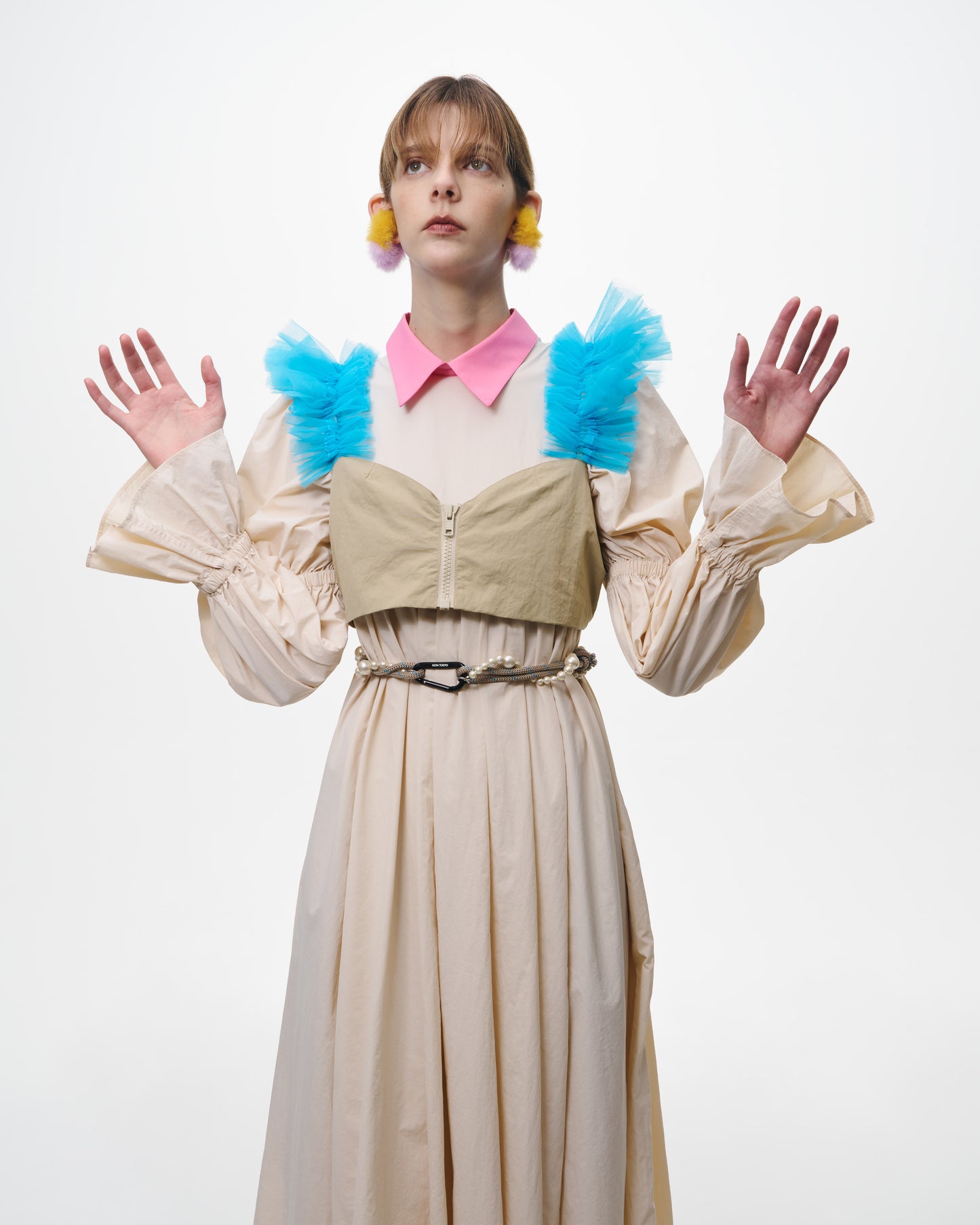 NON TOKYO / GATHER TULLE BUSTIER (LIGHT BLUE) / <NON TOKYO> Gathered tulle bustier (light blue)