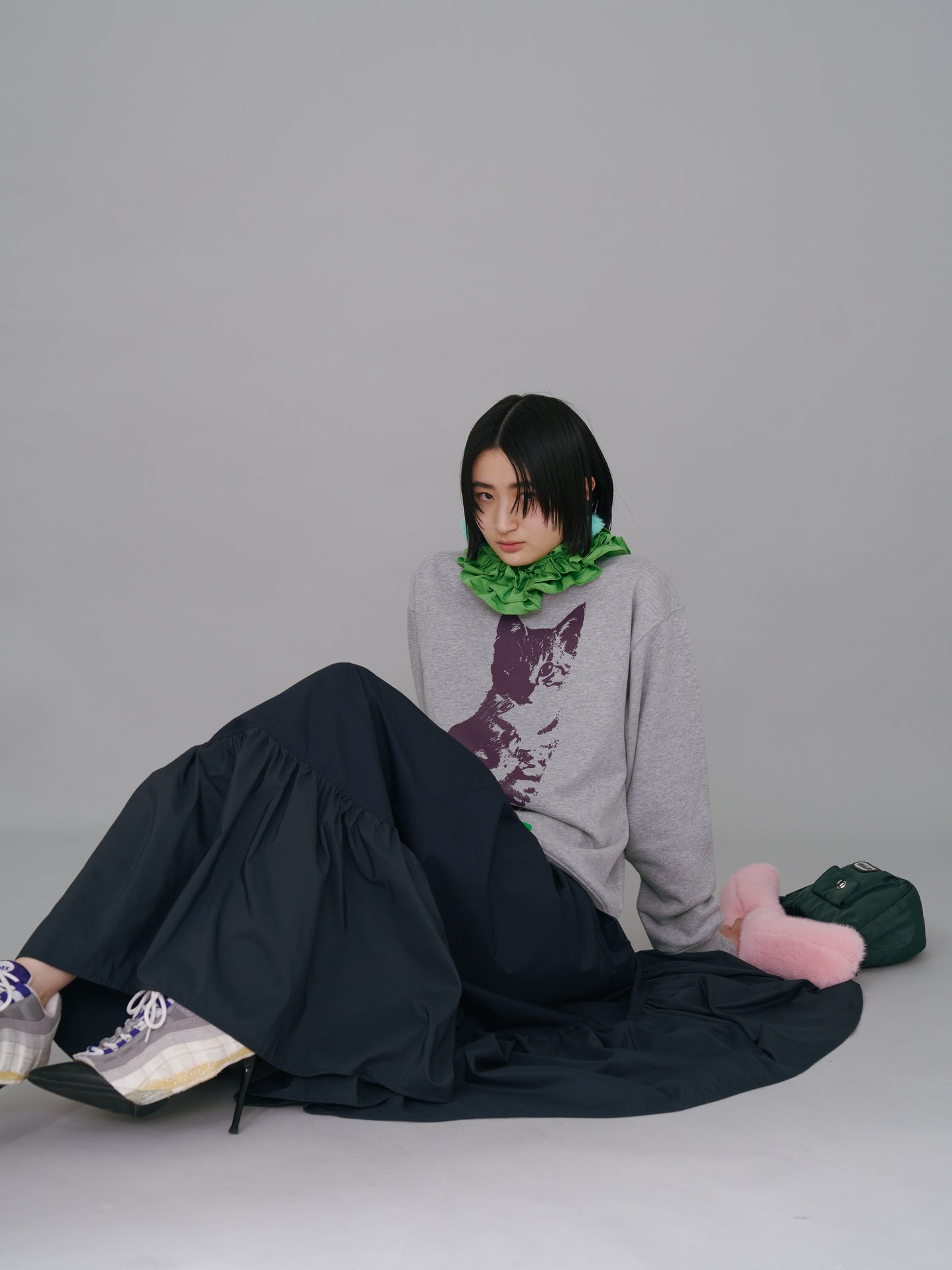 NON TOKYO / SWITCH GATHER SKIRT (NAVY) <NON TOKYO> Switch gathered skirt (navy)