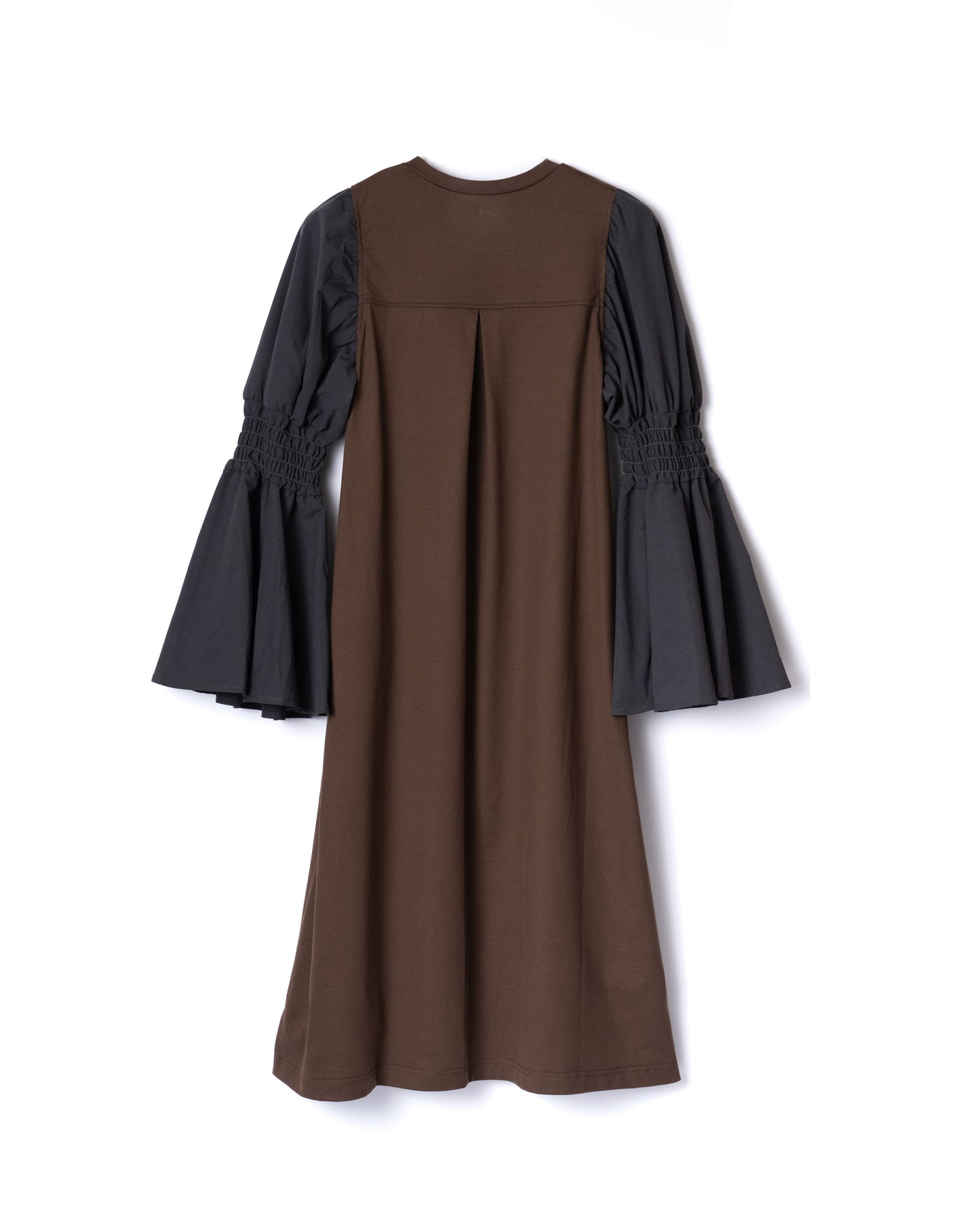 NON TOKYO / PUFFSLEEVE ONE-PIECE (BROWN×GRAY) <NON TOKYO> Puff sleeve one-piece (brown×gray)