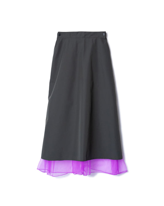 TULLE LAYERED NYLON SKIRT (KHAKI)