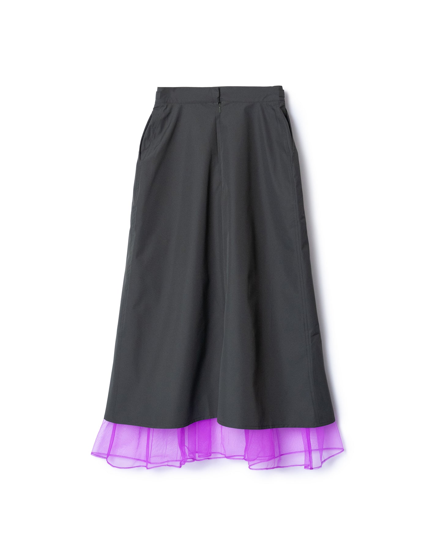 TULLE LAYERED NYLON SKIRT (KHAKI)