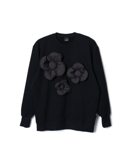 PUFF FLOWER PULLOVER SWEAT (BLACK)