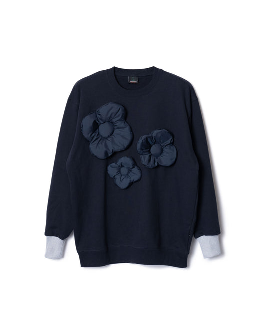 PUFF FLOWER PULLOVER SWEAT (NAVY)
