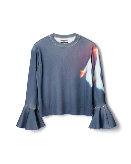 PRINT RIB FLARE SLEEVE C/S (FLASH)