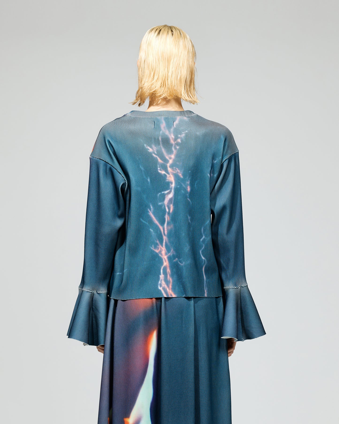 PRINT RIB FLARE SLEEVE C/S (FLASH)