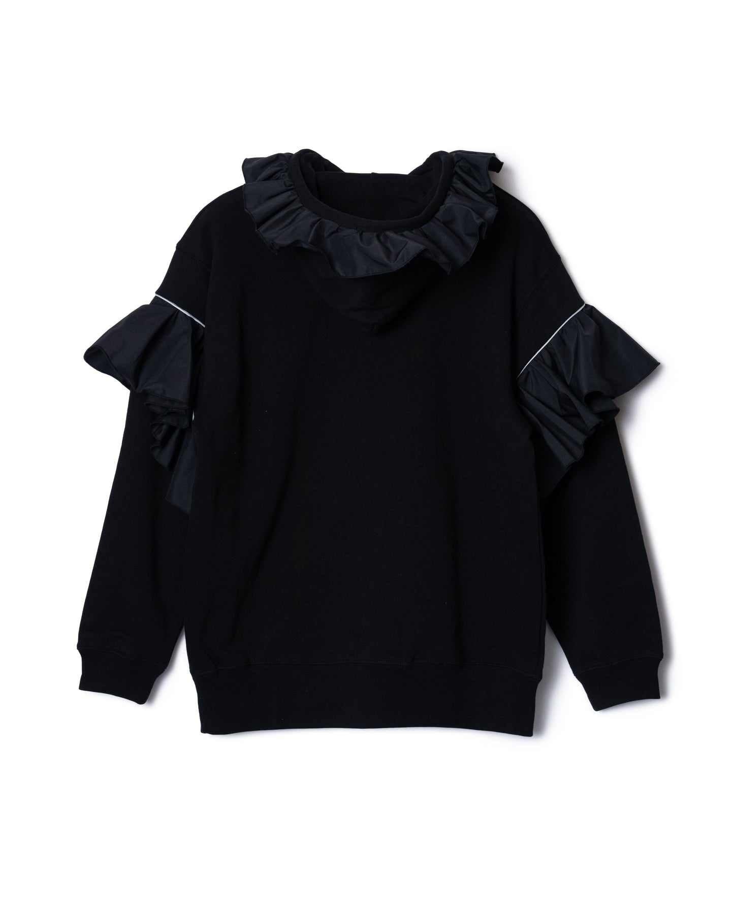 FRILL SWEAT HOODIE (BLACK)