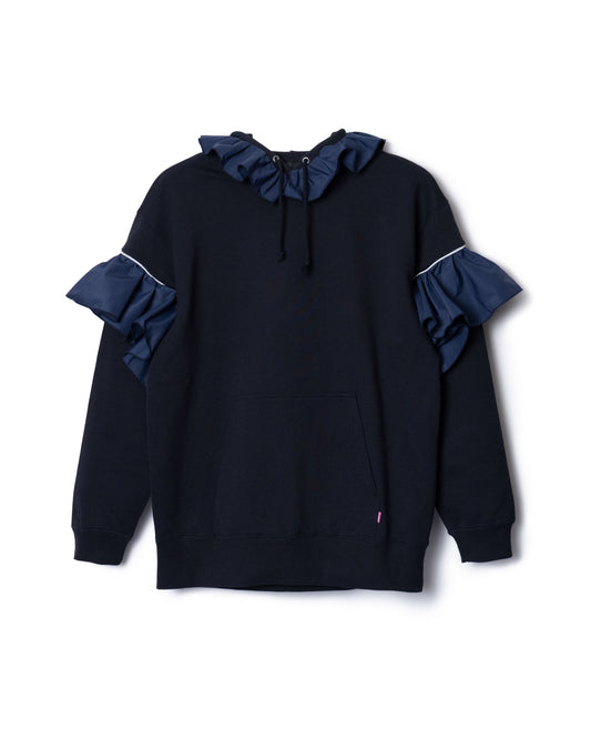 FRILL SWEAT HOODIE (NAVY)