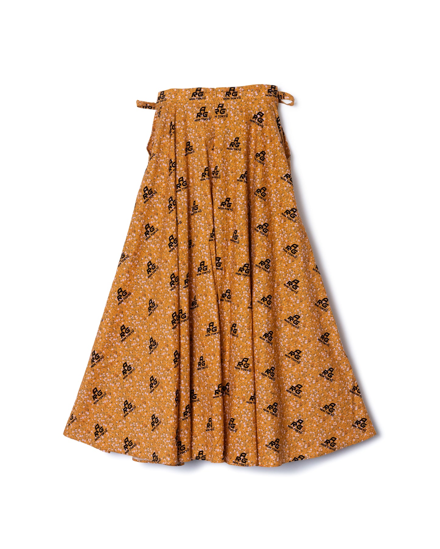 FLOCKED PRINT LONG SKIRT (FLOWER)