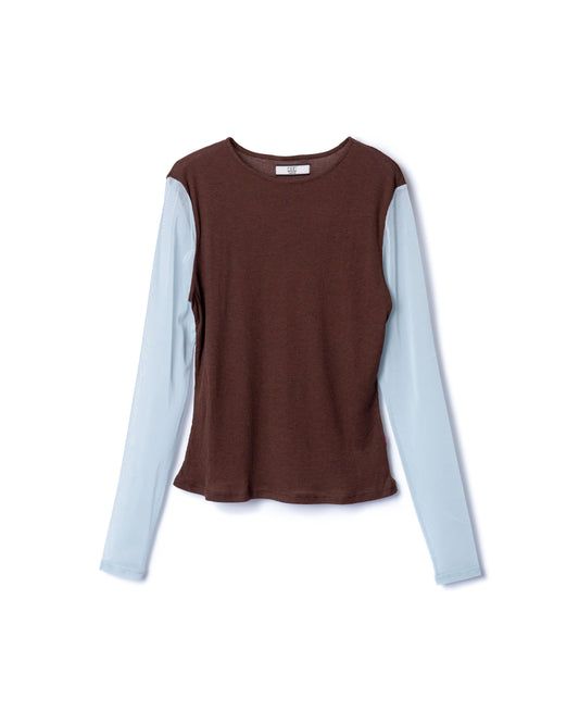 BICOLOR SHEER C/S  (BROWN x M.GREEN)